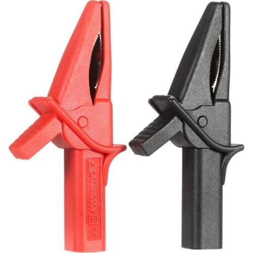 Hantek HT18A Crocodile Clip 2pcs Large Dolphin Electric Gator Clip for Digital Oscilloscope Accessory Red+Black
