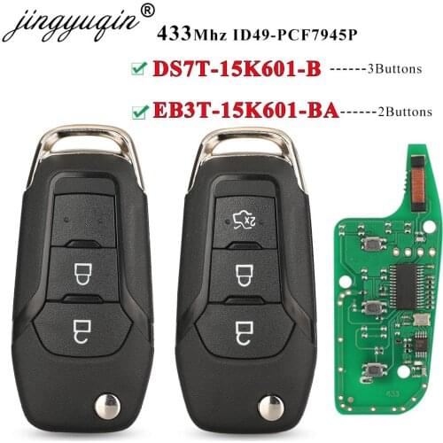Jingyuqin Flip Remote Key Fob 3 Buttons 315/433Mhz N5F-A08TAA ID49 For Ford S-MAX GALAXY MONDEO Mk2 Mk7 Explorer Ranger