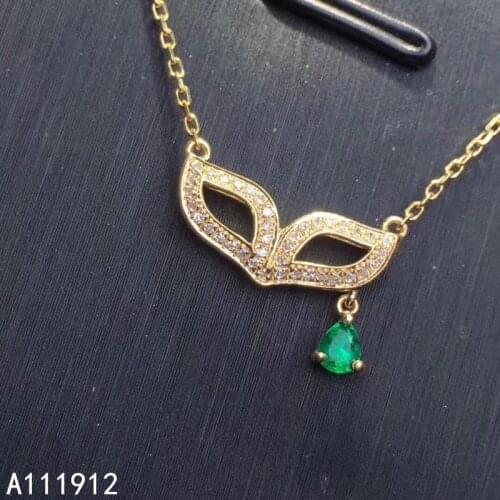 KJJEAXCMY Fine Jewelry Natural Emerald 925 Sterling Silver Gemstone New Women Pendant Necklace Chain Support Test Classic