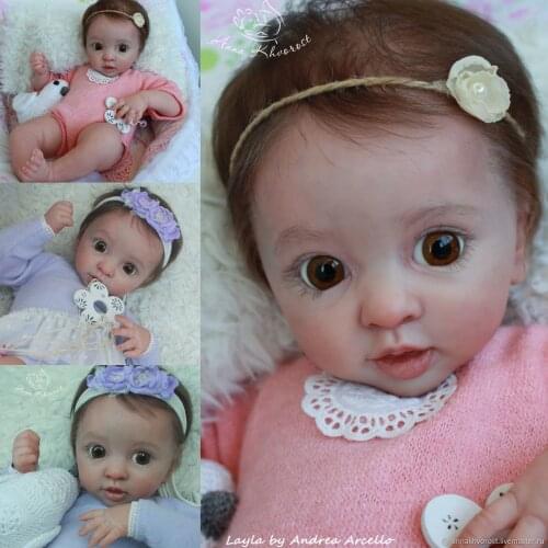 New arrival 17 Inches reborn doll kit lifelike soft real touch fresh color unpainted doll parts reborn Layla