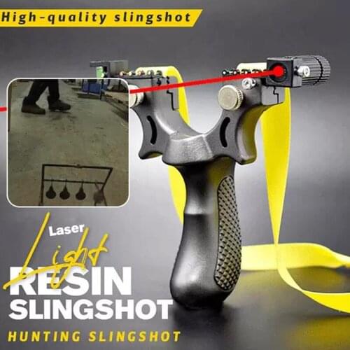 Practical Professional Outdoor Resin Laser Slingshot Laser Aiming Slingshot Resin Shooting Slingshot Catapult Flat Rubber Band