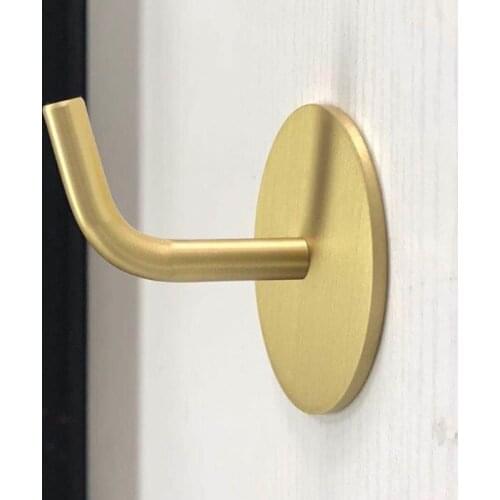 LCH Nordic Style Hexagon Solid Brass Hook Clothes Hook Keys holder Cabinet Knob SimpleLife Brass Color Entryway Clothes Hook