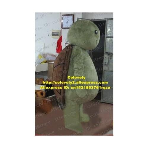 Pleasant Green Sea Turtle Marine Turtle Pawikan Tortoise Chelonian Mascot Costume Cartoon Character Mascotte Fat Stomach ZZ1571