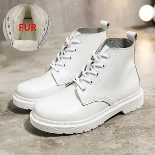 Trendy Designer Women Motorcycles Ankle Boots Platform Thick Fluffy Plush warm liningSplit Leather Concise Biker Shoes Ladies