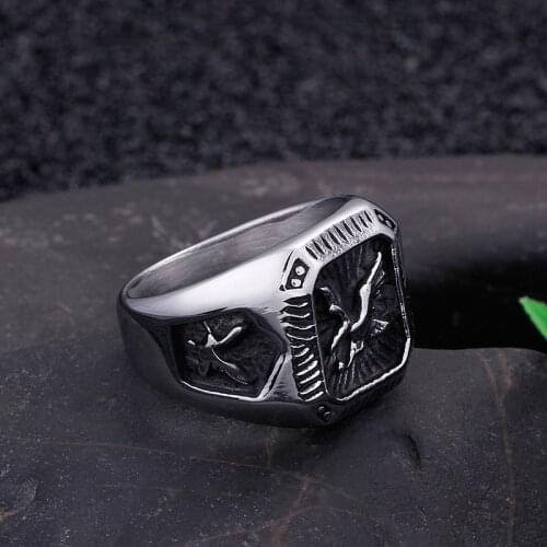 Europe and the United States fashion titanium steel jewelry men eagle ring
