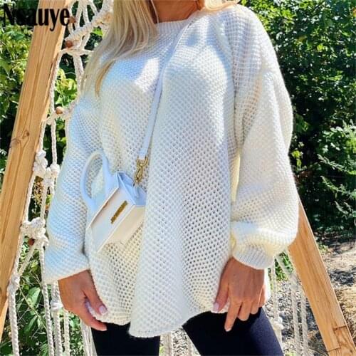 Nsauye Fashion Women Long Sleeve Pullover Tops Streetwear Vintage Knitted Sweater Oversized Sweatshirts Kawaii Pink Jumper 2021