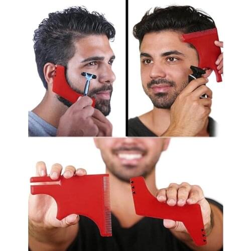 Y1UF Mens Beard Combs Neck Hair Line Guide Shaping Styling Template Comb Trim Beards Salon Home Use