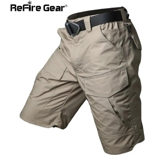 Summer Militar Waterproof Tactical Cargo Shorts Men Camouflage Army Military Short Male Pockets Cotton Rip-stop Casual Shorts