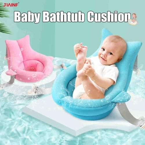 2019 New Baby shower cushions Portable Air Mat Bed Babies Bath Pad NewBorn Bathtub Safety Seat Cute Cartoon Bathing Chair/Shelf