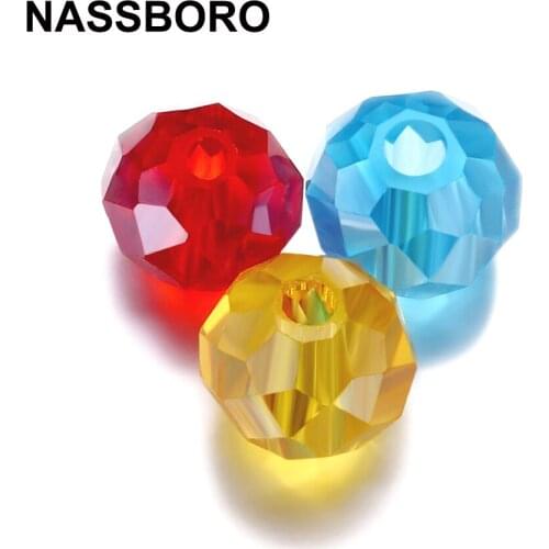 NASSBORO Flat Round Faceted Crystal Beads Wheel Glass Beads Diy Loose Spacer 4 6 8mm Bead for Jewelry Making Wholesale Czech