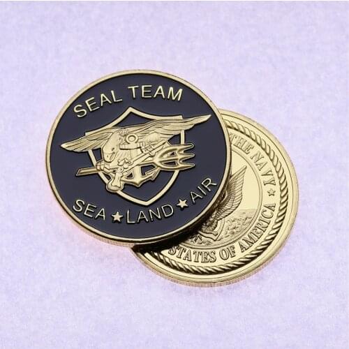 Sample Order!!! US Navy SEAL TEAM Gold Plated Challenge Coin,1pcs/lot Free Shipping