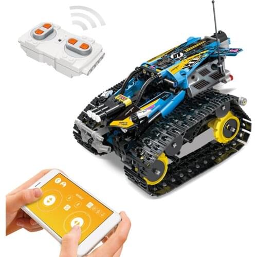 Remote Control Building Blocks APP RC Tracked Stunt Vehicle City Off-Road Truck Bricks Assembly Toys For Children Gifts