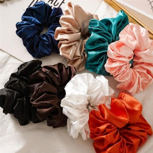 Oversized Scrunchies Big Rubber Hair Ties Elastic Hair Bands Girs Ponytail Holder Smooth Satin Scrunchie Women Hair Accessories