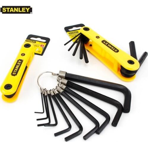 Stanley 1 set durable portable fold-up keys flat/torx hexagon wrench spanner bike bicycle folding allen key set inch metric