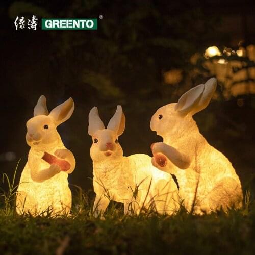 Luminous Animal Cartoon Rabbit lamp luminous simulation Rabbit Garden Villa using lawn lamp Decorative lamp Garden ornaments
