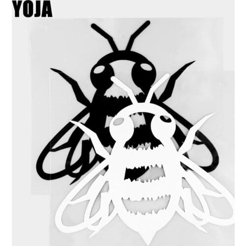 YOJA 14.8×13.8CM Industrious Bee Vinyl Decal Cartoon Animals Car Stickers Black/Silver 19C-0239