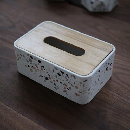 Vintage industrial wind concrete tissue box Creative imitation stone decorative tissue box