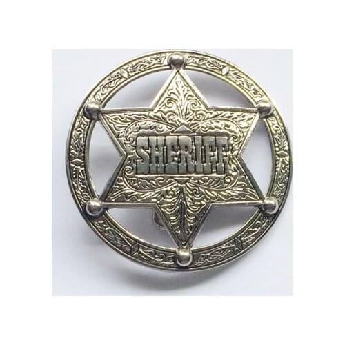 Sheriff Star Belt Buckle with Sliver finish suitable for 4cm wideth belt with continous stock