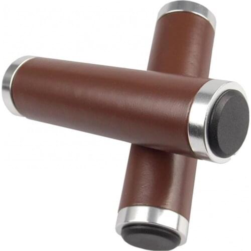 1 Pair Vintage Chocolate Cycling Faux Leather MTB Mountain Bike Bicycle Cover Compact Fastening Comfortable Replacement Parts