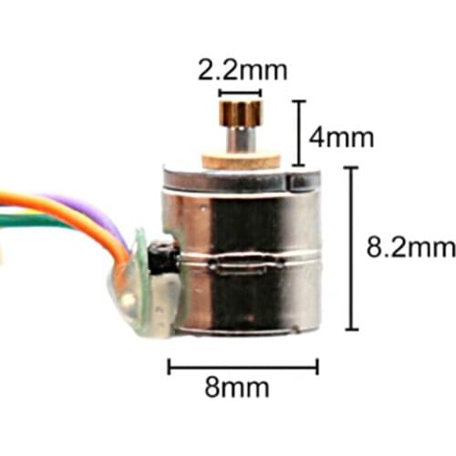 1pc 2-phase 4-wire Micro 8mm Stepping Motor Mini Stepper Motor Metal Gear