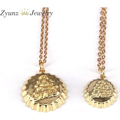 10PCS, Gold color be free word bottle cap pendant charm necklace