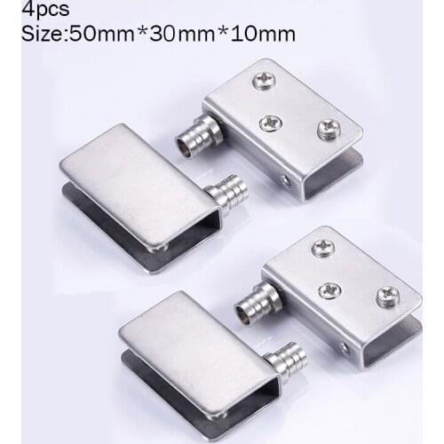 2/4pcs Door Hinge For 5-8mm Glass Door Glass Furniture Fittings Stainless Steel Door Hinge Pivot Clamps Furniture Accessories