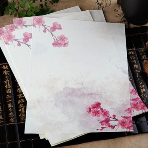 8 Pcs/lot Vintage Chinese Style Envelope Paper Lovely Flower Letter Paper for Kids Korean Stationery
