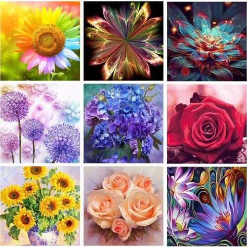 New DIY Diamond Painting 5D Landscape Flowers Color Rose Diamond Embroidery Sales Handmade Cross Stitch Kit Christmas Decoration