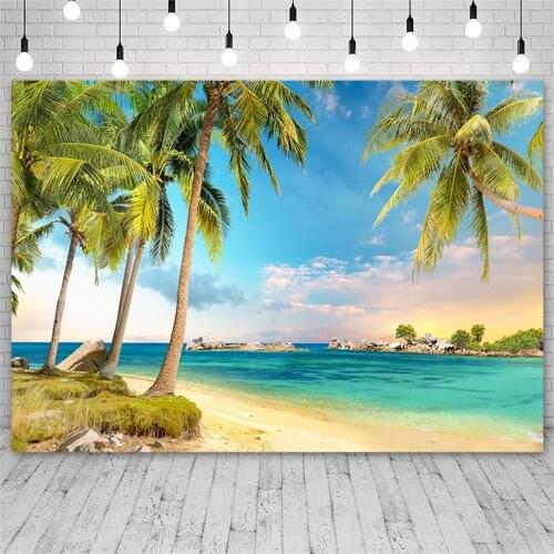 Avezano Summer Tropical Backgrounds Sea Beach Sand Cloudy Sky Holiday Trip Scenic Photography Backdrops Photocall Photo Studio