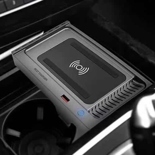 Car QI wireless charger for BMW X5 F15 X6 F16 X5M F85 X6M F86 2014-2018 15W fast phone charger charging holder accessories