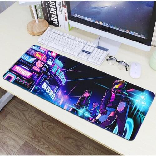 Large Gaming Mouse Pad Blue Purple Cloud Space Waterproof Extended Lock Edge Computer Desk Notbook Gamer Mice Mat Mouse Mat XL