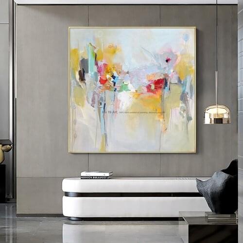 Decorative canvas painting 100% handmade abstract paintings acrylic canvas oil painting wall picture for living room modern