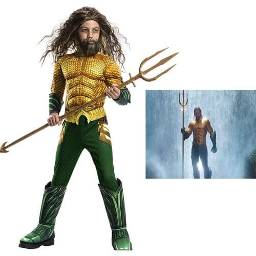 KIds Children Cosplay Costume Gold Muscle Cosplay jumpsuit Superhero Costumes Halloween Costume