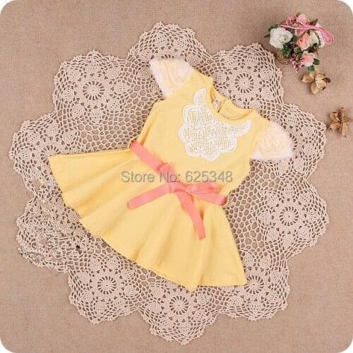 Baby dress summer floral pearls baby girls dress princess infant dresses baby clothing with sashes 3 color