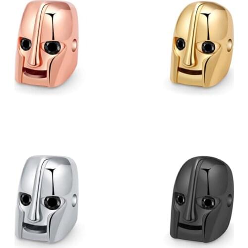 DIY Jewelry Metal Beads Micro Pave Zircon Helmet Charm Beads For Women Men Bracelet & Natural Stones Jewelry Making Accessories