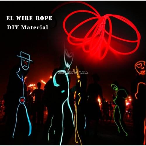 GZYUCHAO EL 1.3mm Flexible EL Wire Rope Waterproof EL Tube Neon Led Light Cable DIY Material For House Party Decorative