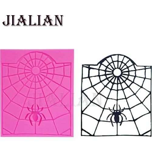 Halloween Spider web cooking tools fondant baking DIY Cake decorating Silicone molds cake pop recipe mould T0782