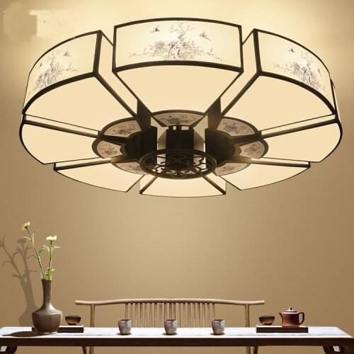 Chinese circular ceiling lamp living room lamp modern led bedroom ceiling lights retro study lamps dining room lights ZA81827