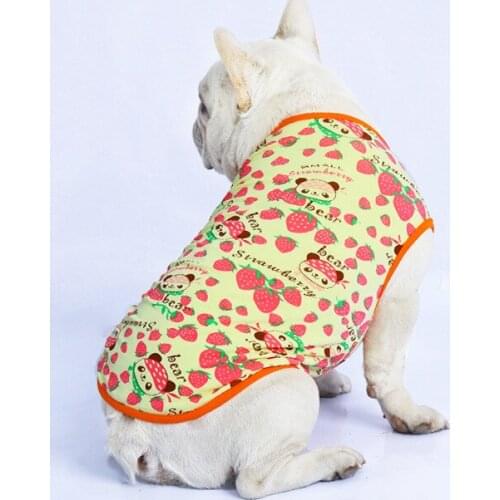 Summer Pet Dog Cotton Clothes for Small Dogs Pets Clothing French Bulldog Cool Print Vest Pug Costume Poodle Tshirt M-3XL