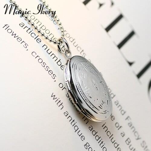 Magic Ikery Round Photo memory floating locket lace Necklace fragrance essential oil diffuser for women 2016 MKA86