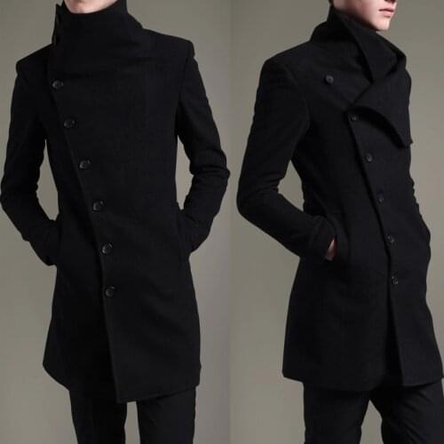 2016 autumn and winter clothing quality mens outerwear male slim medium-long wool coat woolen clothing
