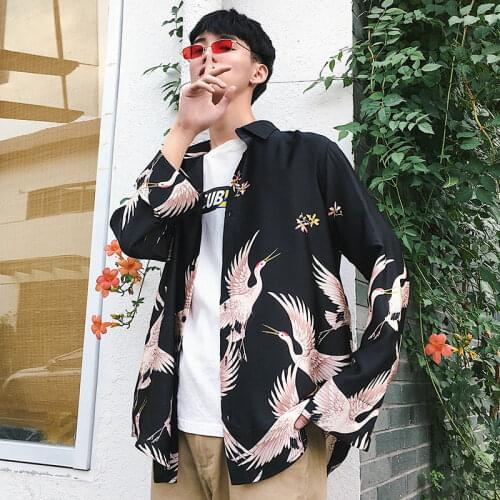 Prowow 2021 Spring Summer New Shirt Mens Long-sleeved Loose Harajuku Style Retro Hong Kong Style Chic Korean Style Trendy Shirt