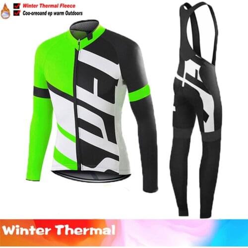 2022 TELEYI team Winter thermal fleece Set Cycling Clothes mens Jersey suit Sport riding bike MTB clothing Bib Pants Warm sets