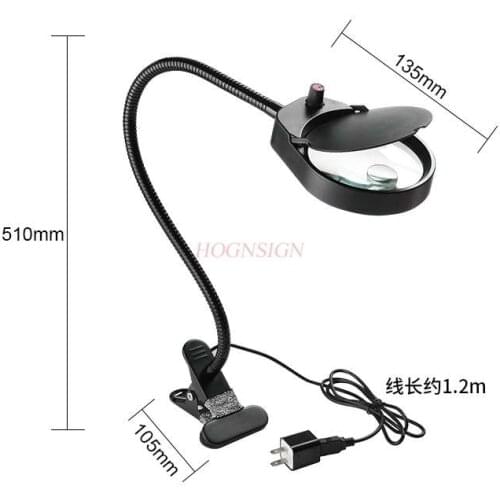 Desktop magnifying glass with lamp led10 times high power HD repair table lamp mobile phone repair circuit board