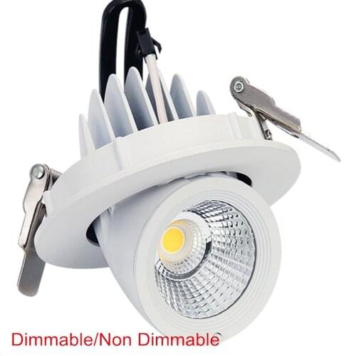 New Dimmable LED Downlight 10W 12W 15W 25W 30W AC 85-265V COB LED DownLights Dimmable COB Spot Recessed Down light Light Bulb
