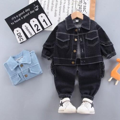 Autumn Baby Boys Clothes Children Fashion Denim Jacket Baby jeans 2Pcs/sets Kids Girl Clothing Sets Winter Toddler Tracksuits