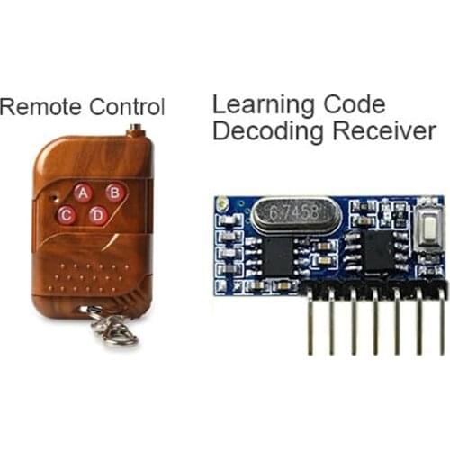 QIACHIP 433 Mhz Remote Control and 433Mhz Wireless Receiver Learning Code EV1527 Decoding Module 4Ch output With Learning Button