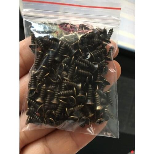 Lucky Bag Bronze Tone Fit Hinges Flat Round Head Phillips Self-Tapping Screws Fasteners M2*8mm,200PCs