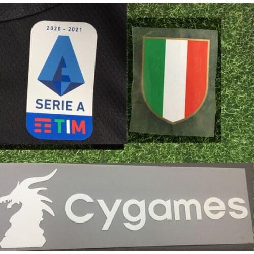 2020-21 Silicone Serie A patch+chest Scudetto patch+back white Cygame sponsor Badge