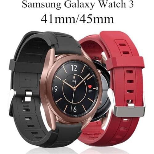 Silicone Strap For Samsung Galaxy Watch 3 Bands Replacement Wirst Strap Sport Bracelet 20mm 22mm For Galaxy Watch 3 41mm 45mm